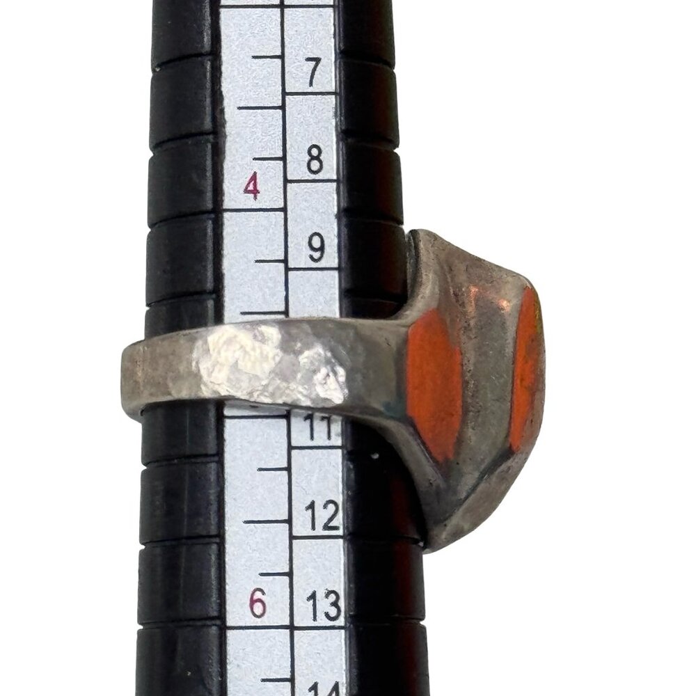 Vintage Solid Silver Statement Ring Size 5 Geomet… - image 5